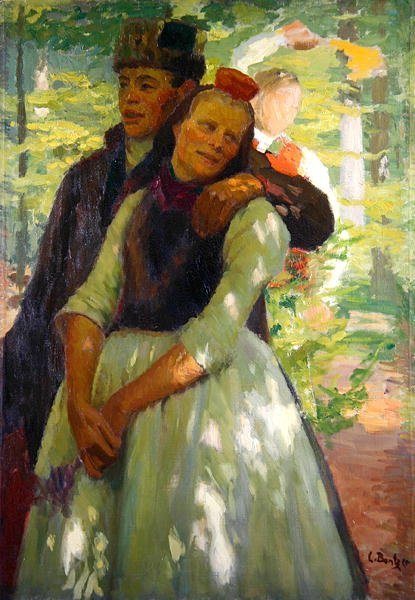 Um Casal de Schwalm (óleo sobre tela) de Carl Ludwig Noah Bantzer
