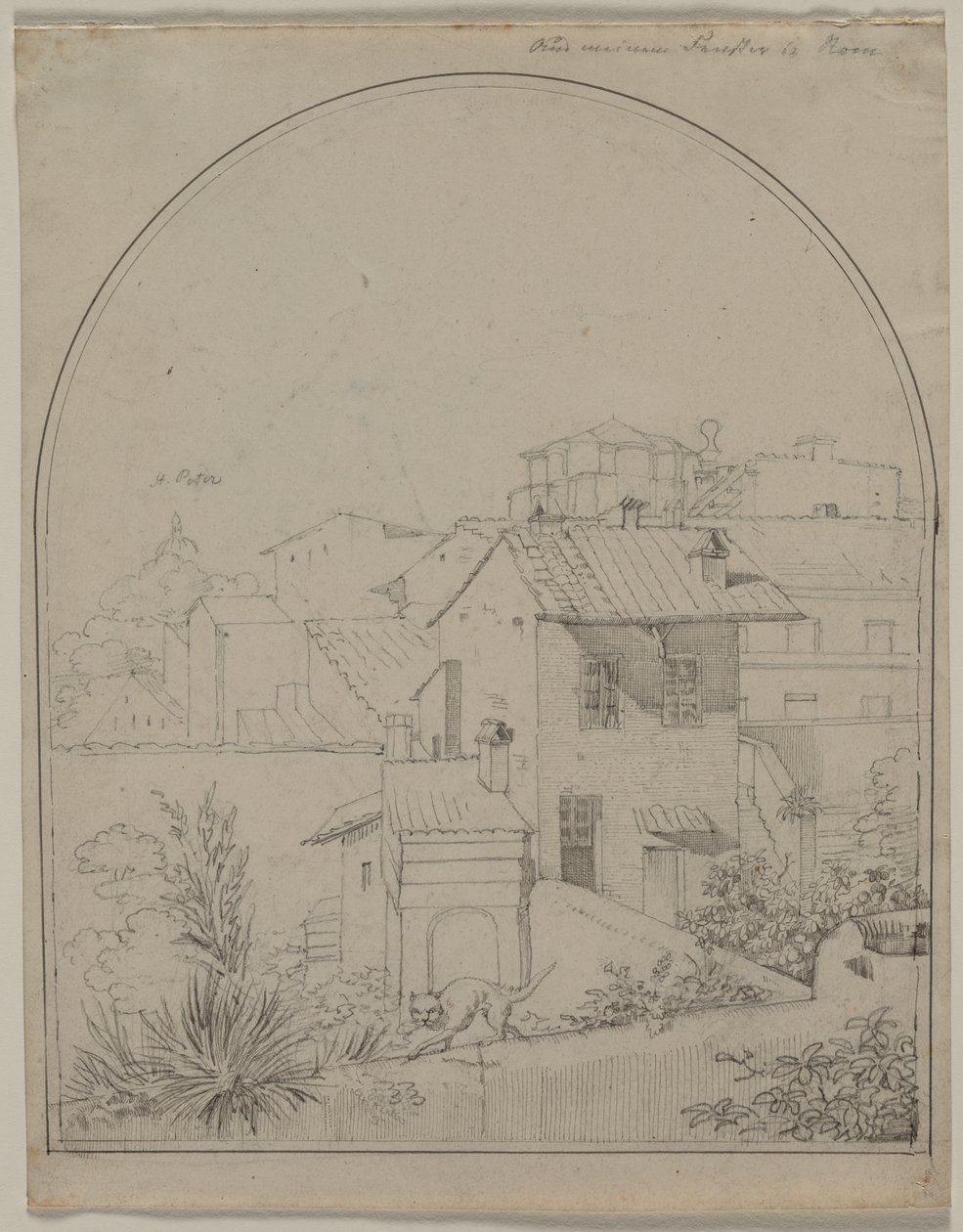 Vista da minha janela em Roma (reto) de Carl Ludwig Tischbein