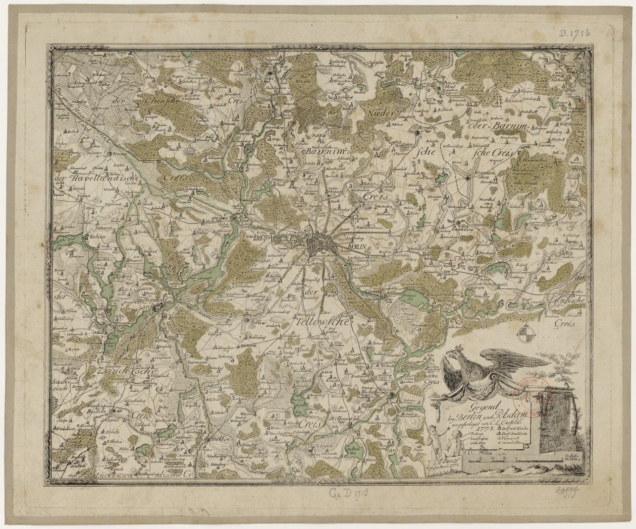 Região próxima de Berlim e Potsdam (col.) - Oesfeld 1778 de Carl Ludwig von Oesfeld