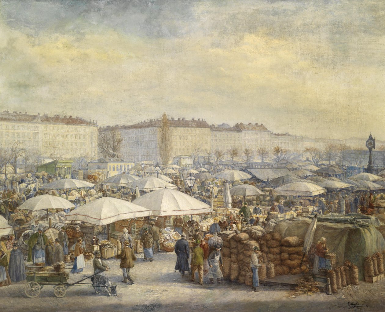 Agitação e agitação no Naschmarkt (Viena) de Carl Massmann