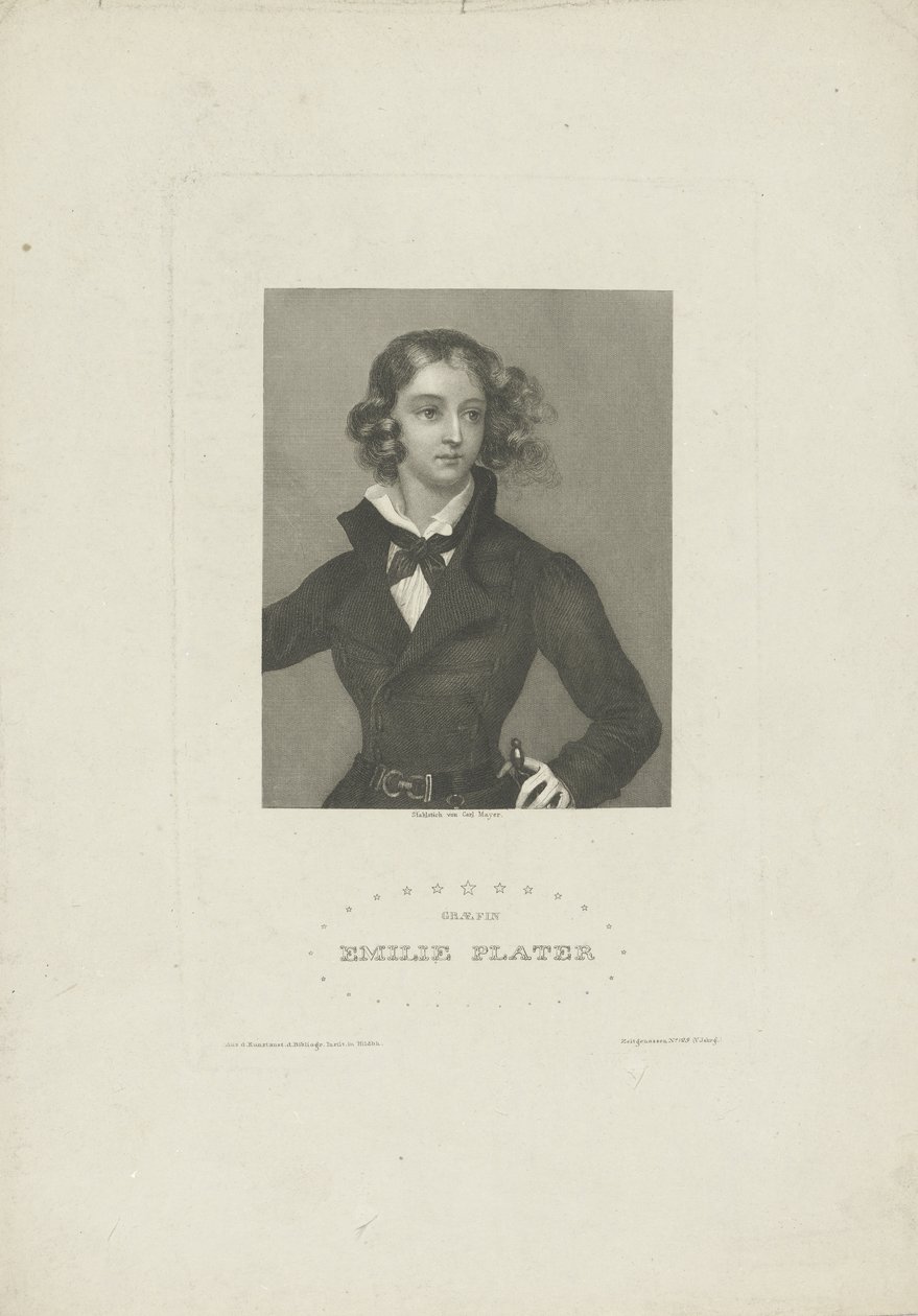 Retrato de Emilia Plater 1806-1831, ca 1834. de Carl Mayer