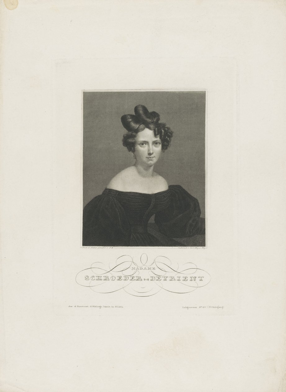 Retrato do cantor de ópera Wilhelmine Schröder-Devrient 1804-1860, c. 1840 de Carl Mayer