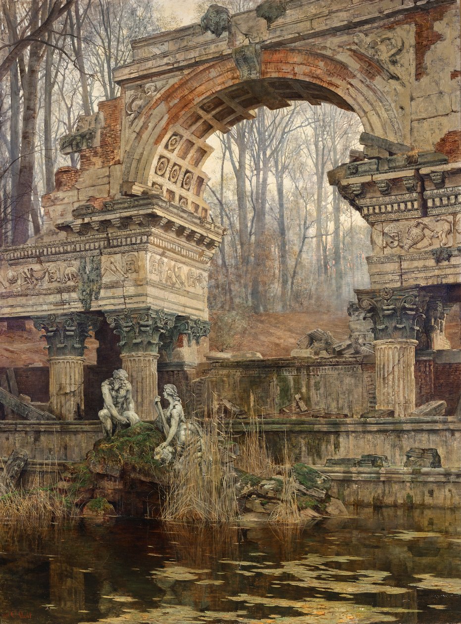 As ruínas romanas em Schönbrunn de Carl Moll