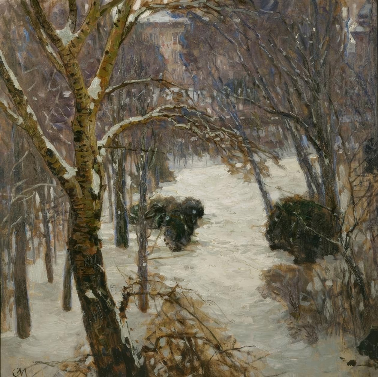 Parque Heiligenstädter no inverno de Carl Moll