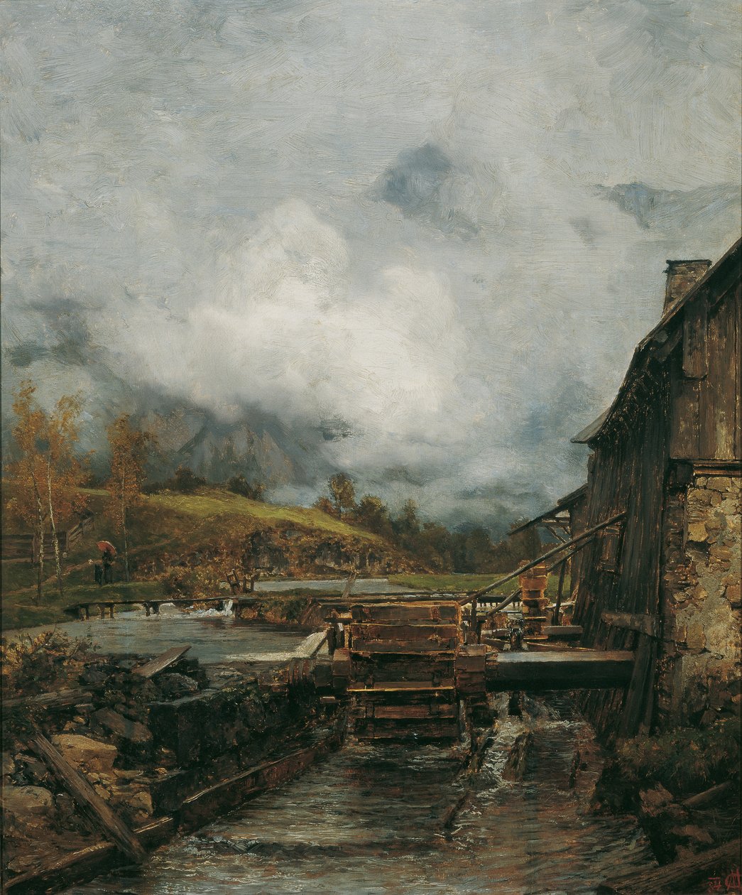 Moinho de água em Goisern (depois de Emil Jakob Schindler) de Carl Moll