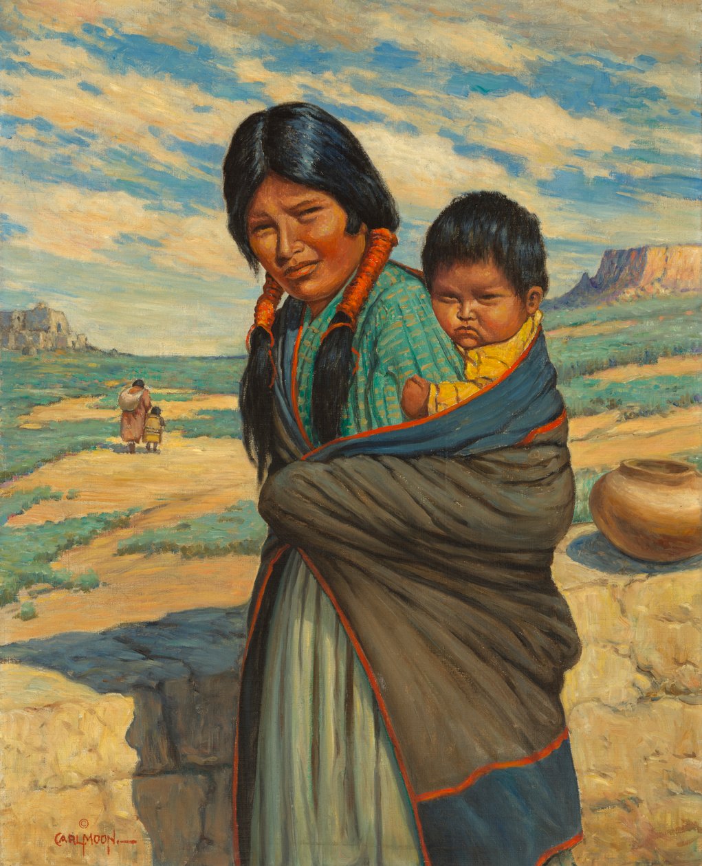 Mãe e filho Hopi de Carl Moon