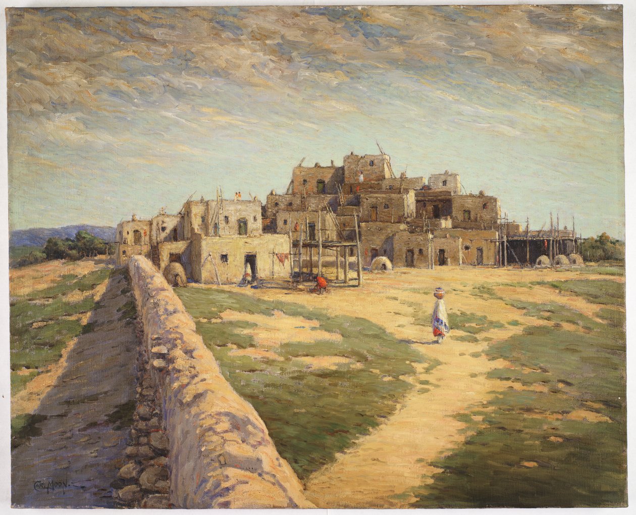 Pueblo Norte de Taos (óleo sobre tela) de Carl Moon