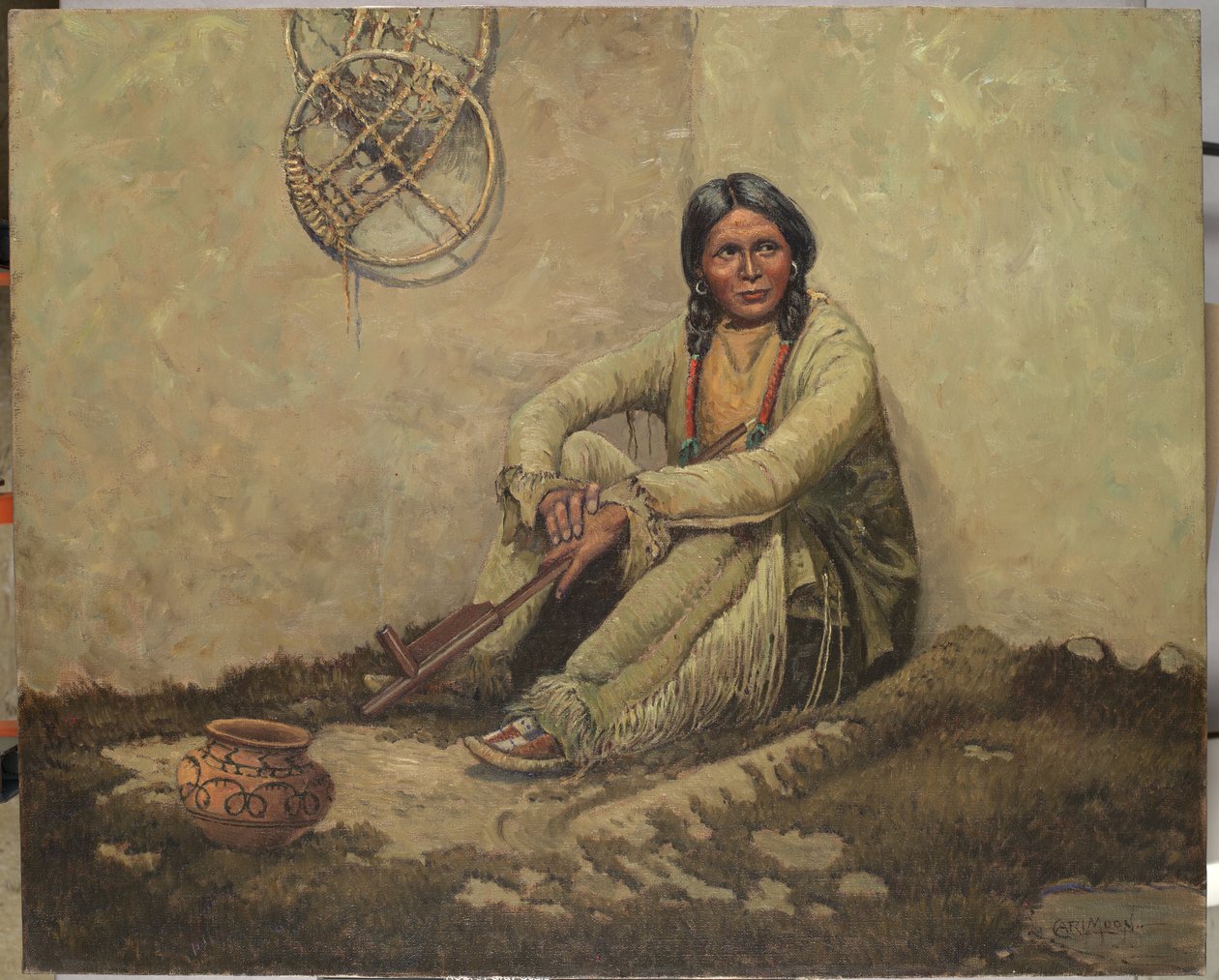 Cachimbo da paz (óleo sobre tela) de Carl Moon