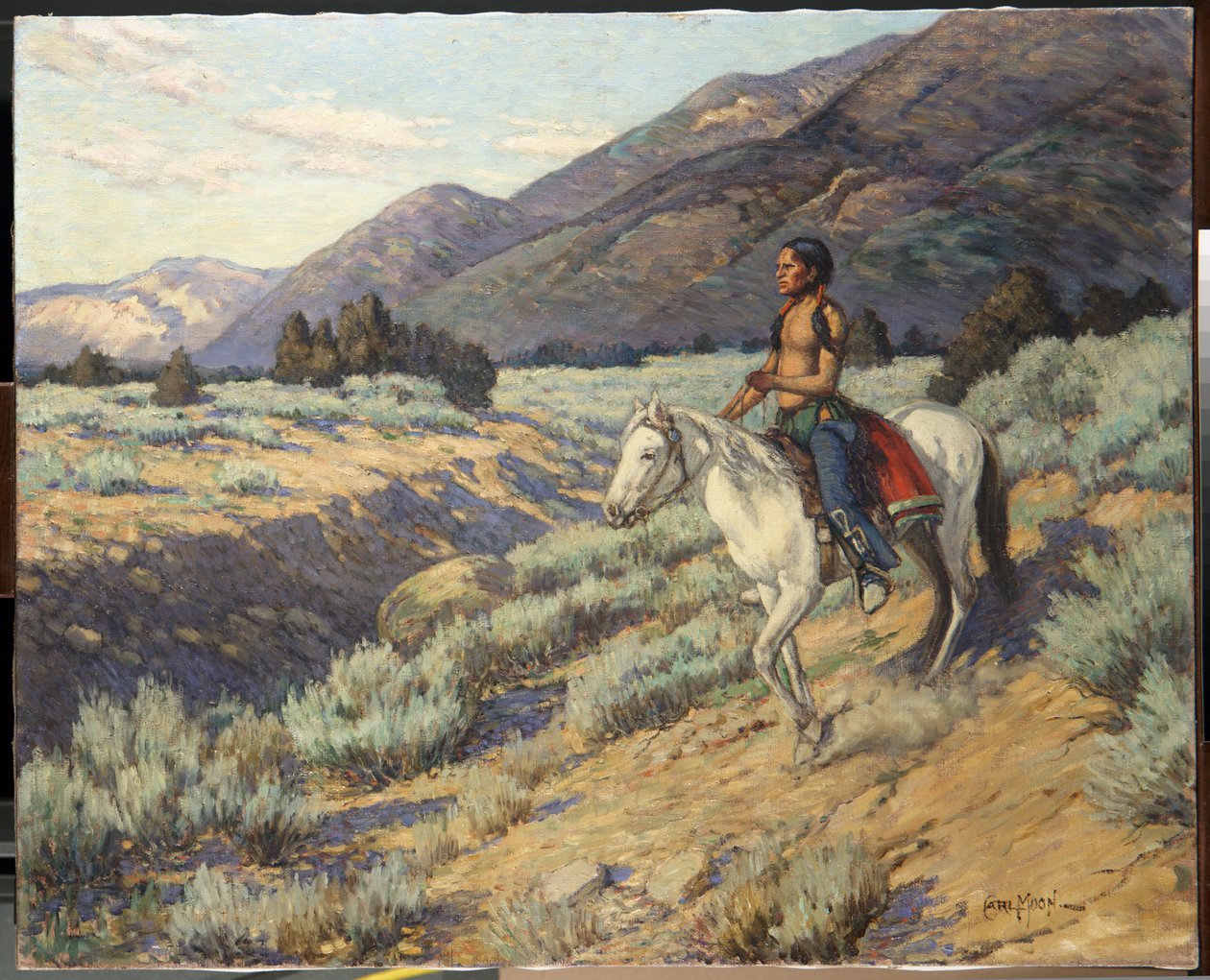 Scout, Taos Valley, Novo México (óleo sobre tela) de Carl Moon