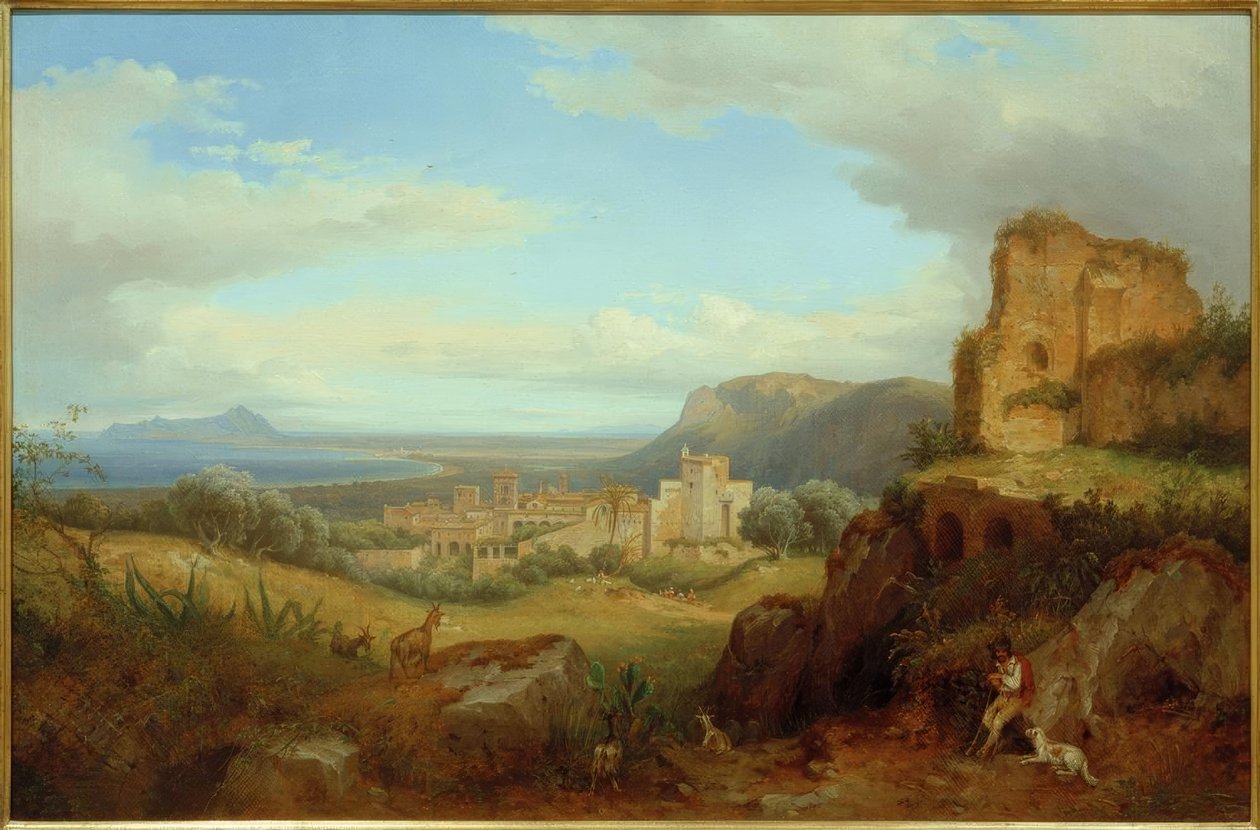 C.Morgenstern, vista de Terracina de Carl Morgenstern