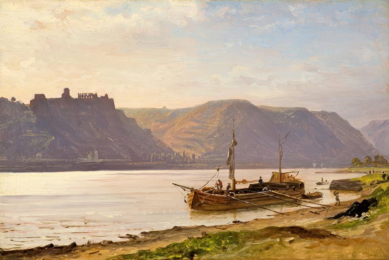 C. Morgenstern, paisagem do Reno com ruínas do castelo de Carl Morgenstern