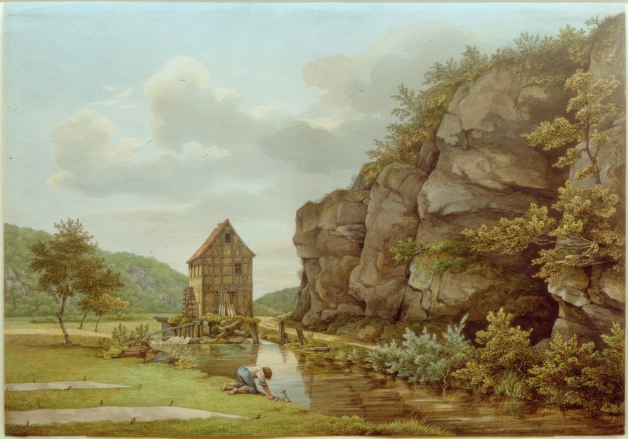 Moinho de corte perto de Eppstein (Lorsbacher Tal) de Carl Morgenstern