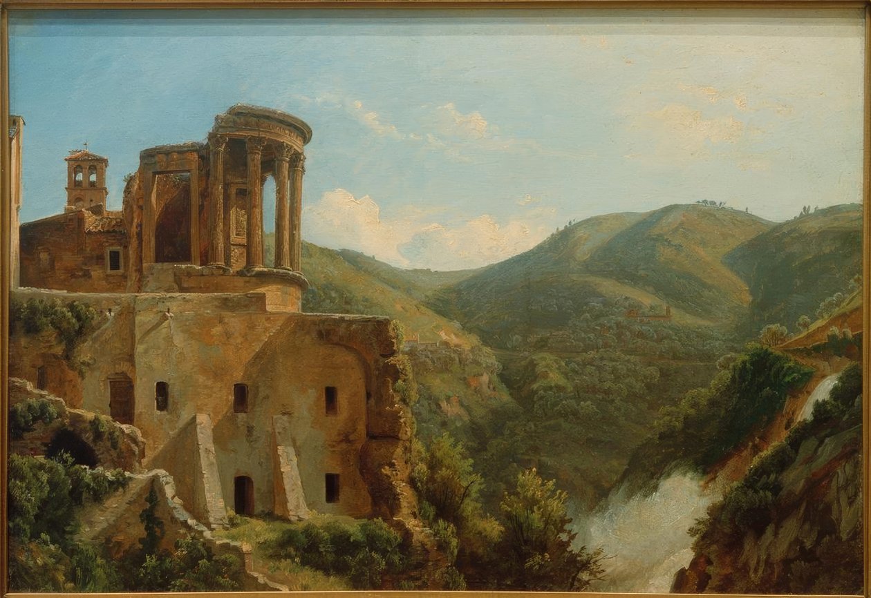 Tivoli, Templo de Vesta - Pintura de Carl Morgenstern de Carl Morgenstern