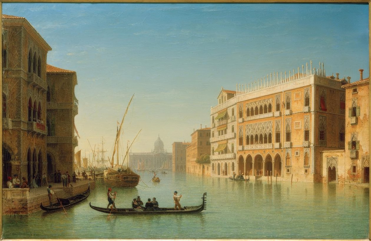 Veneza, Grande Canal - Pintura de Carl Morgenstern de Carl Morgenstern