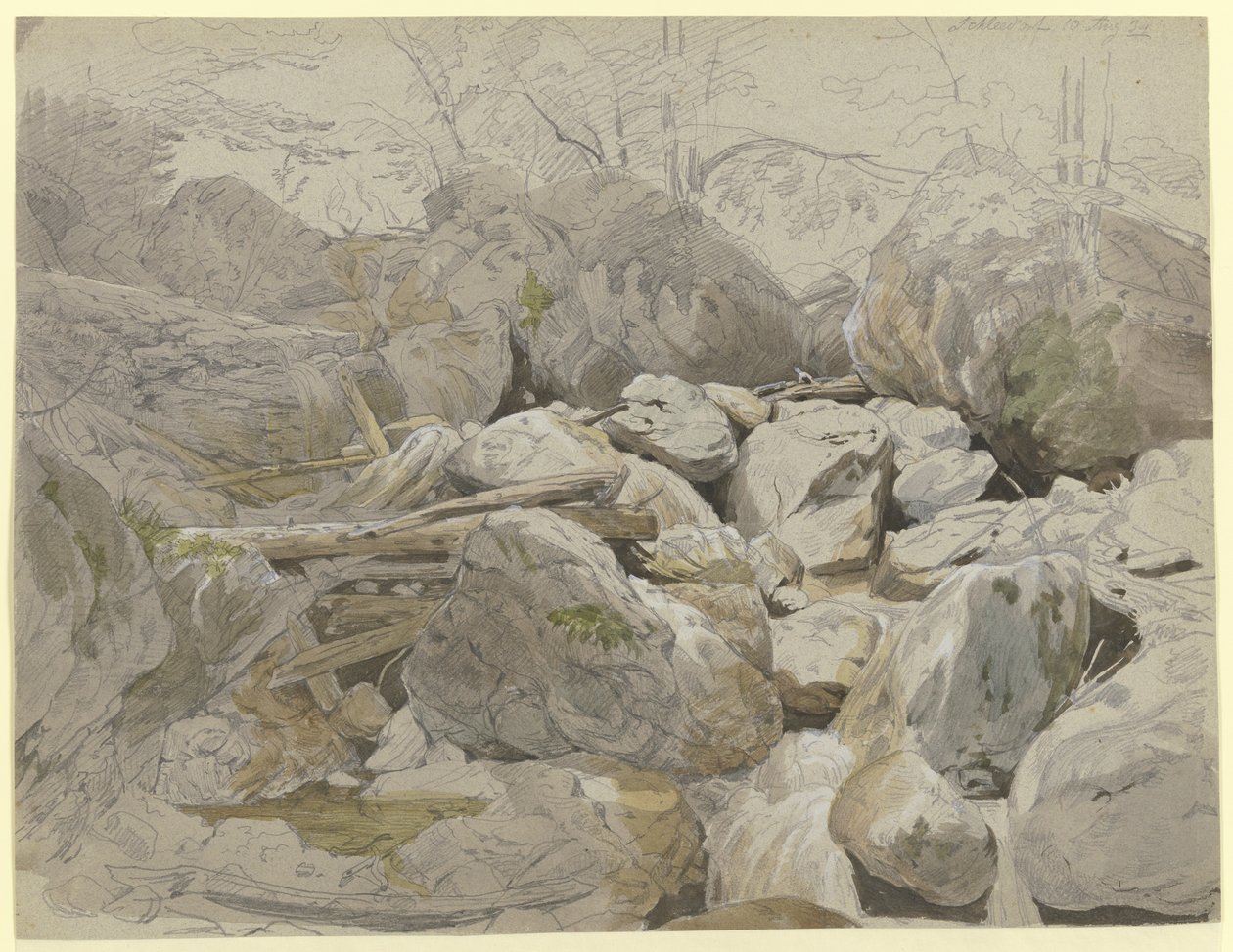 Cascata entre blocos rochosos de Carl Morgenstern
