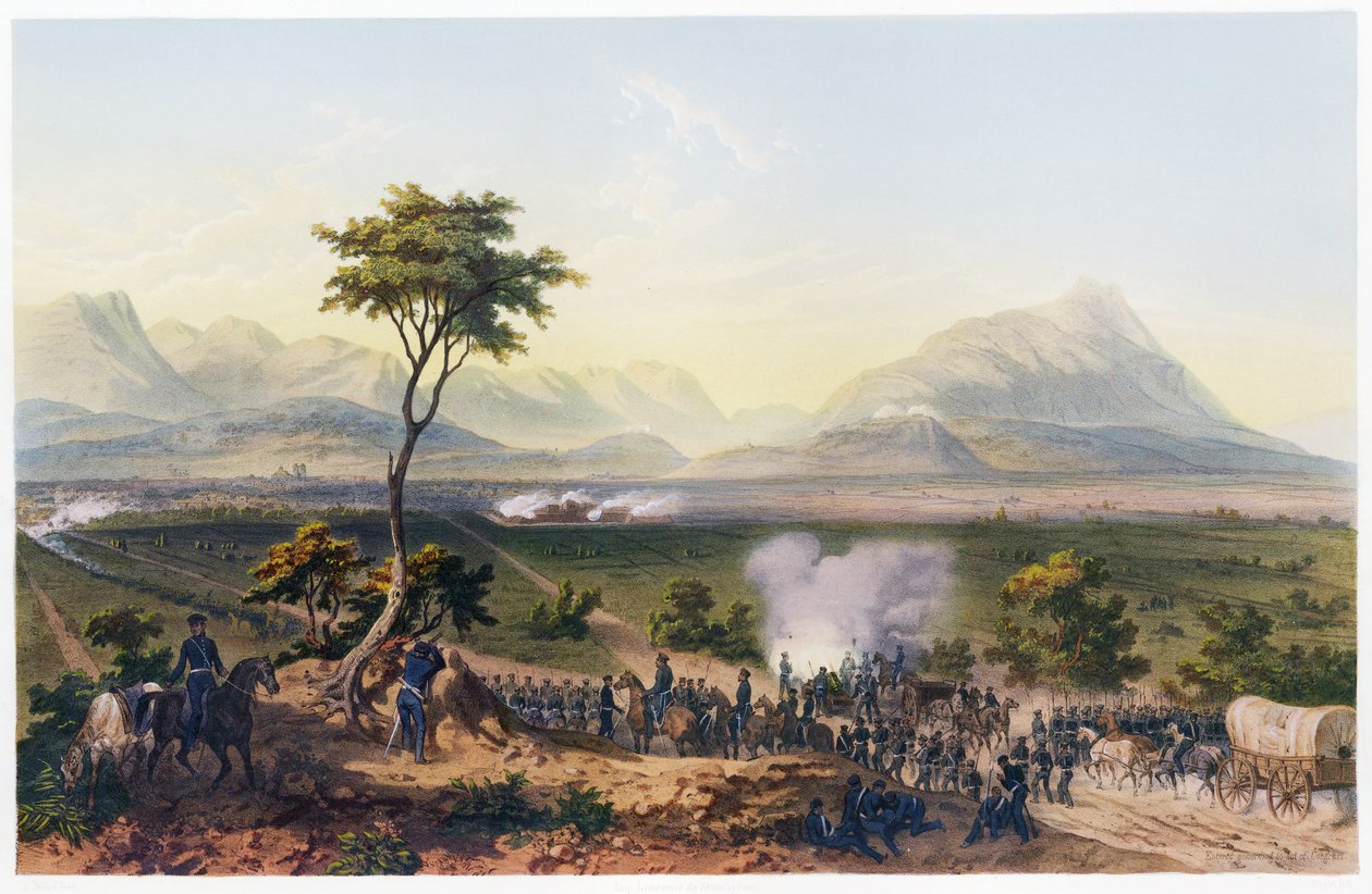 Captura de Monterey, de The War Between the United States and Mexico, pub. 1851 (litografia colorida) de Carl Nebel