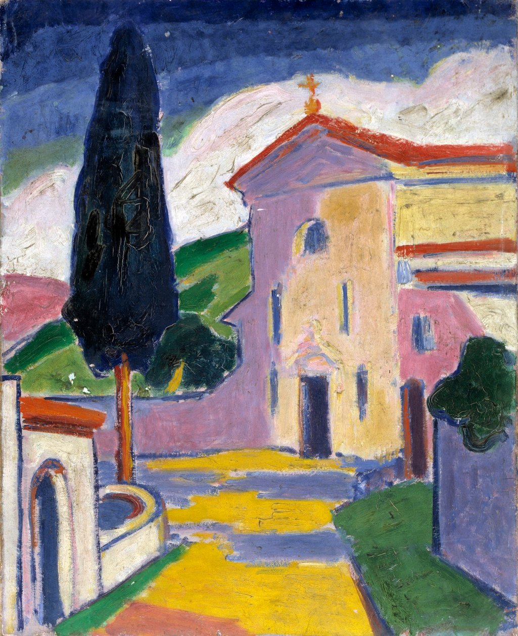 Igreja com cedro à esquerda de Carl Newman