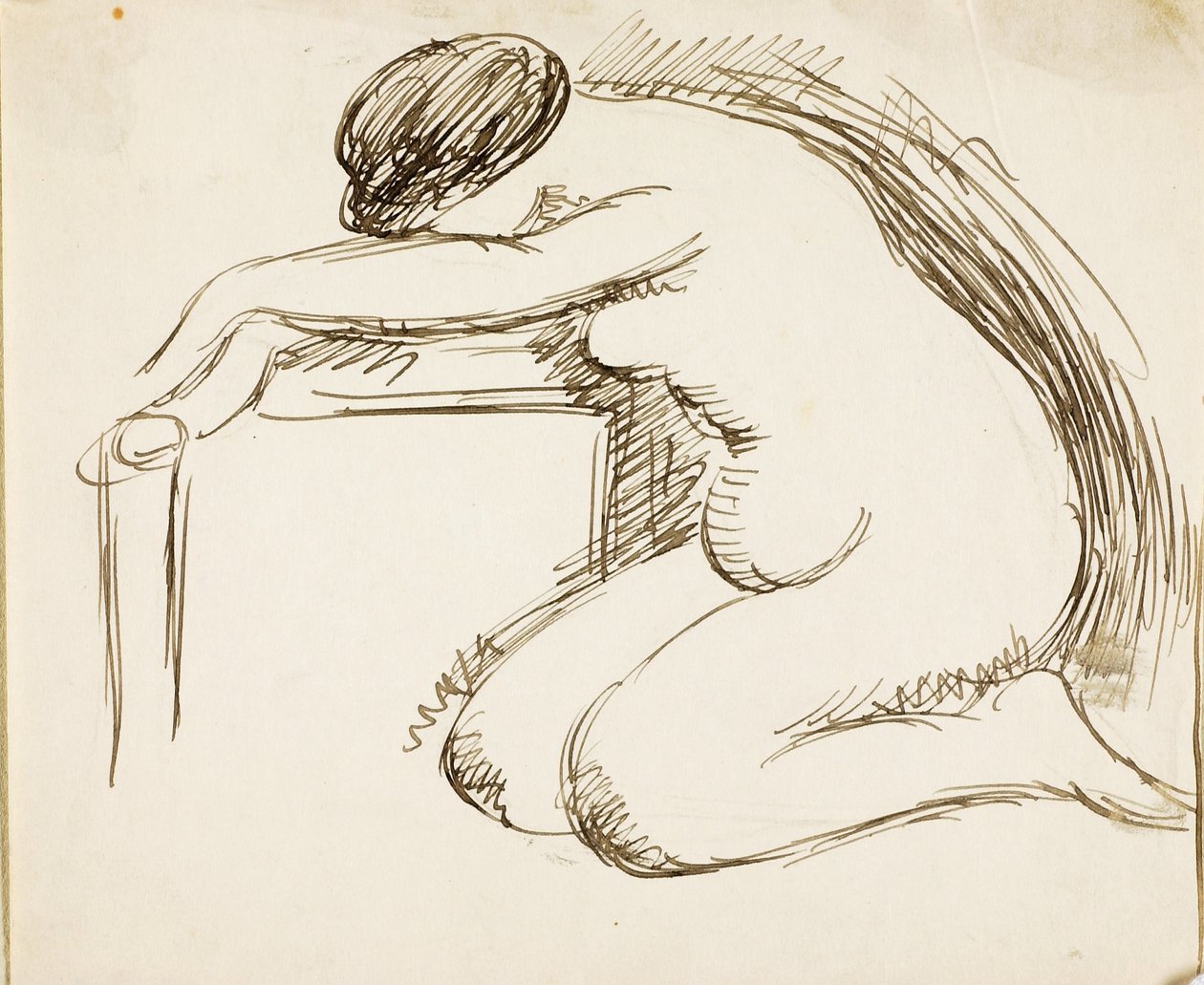 Mulher nua de joelhos de Carl Newman