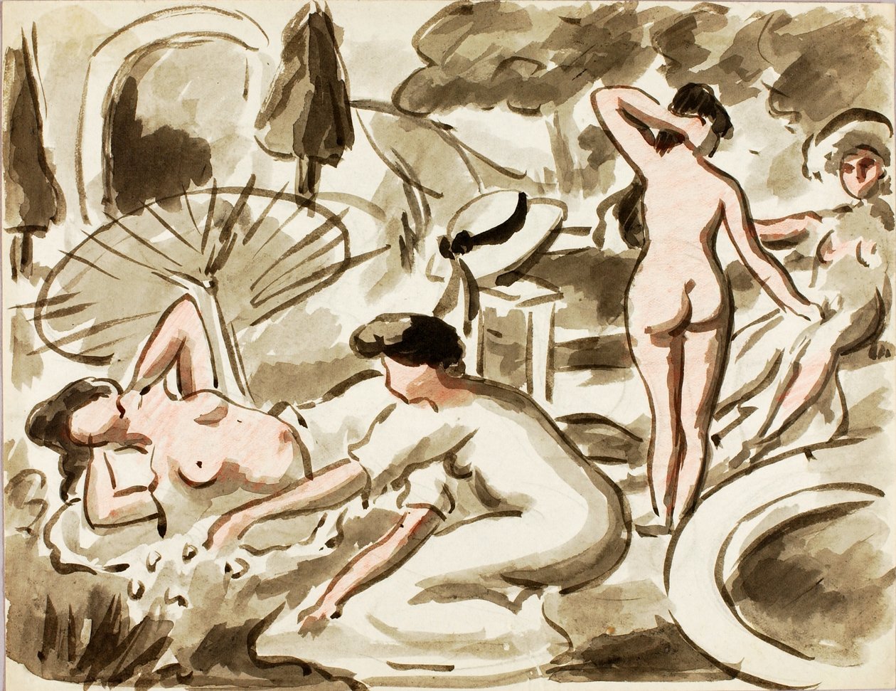 Grupo de mulheres nuas e semi-nuas de Carl Newman