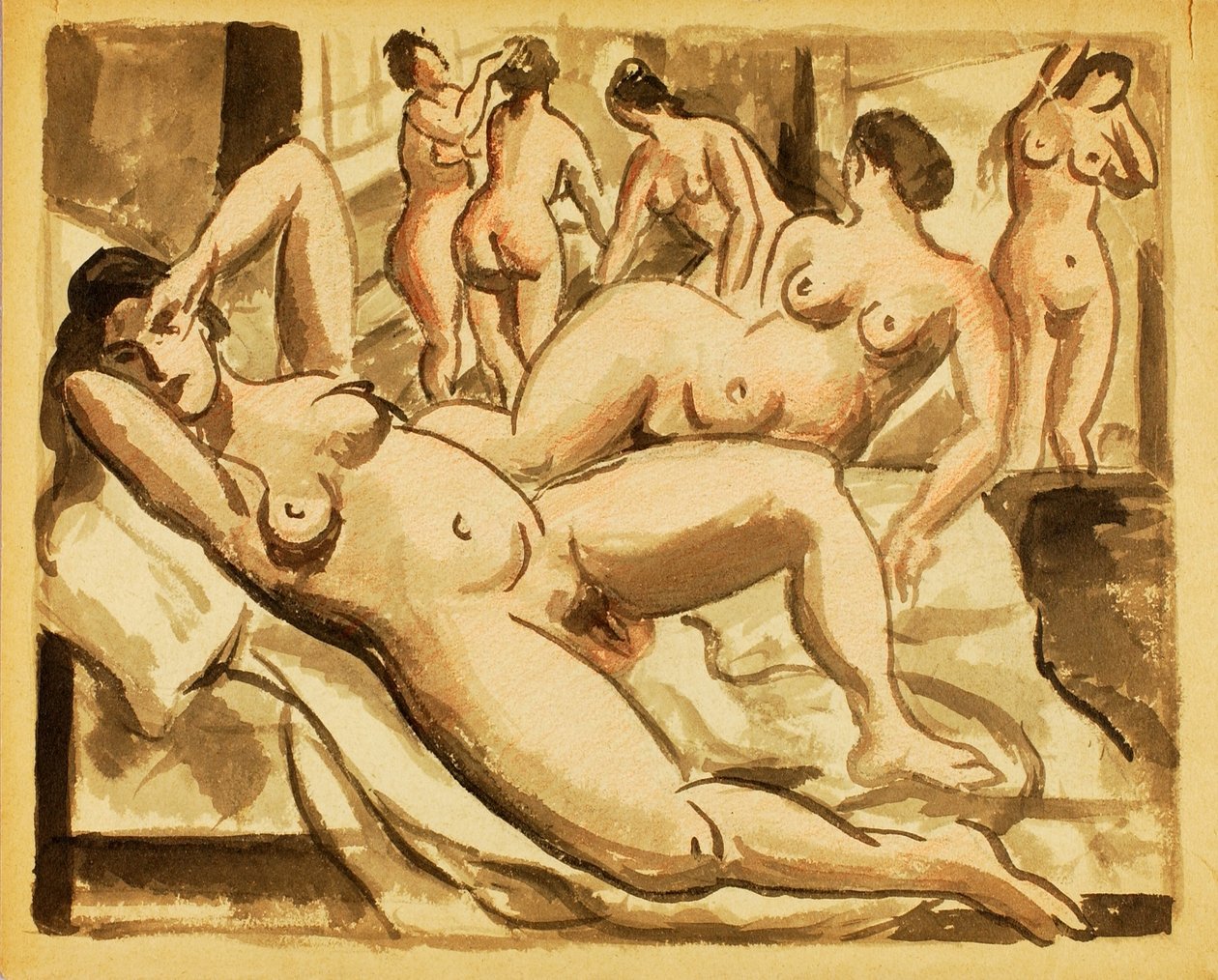 Grupo de seis nus femininos de Carl Newman