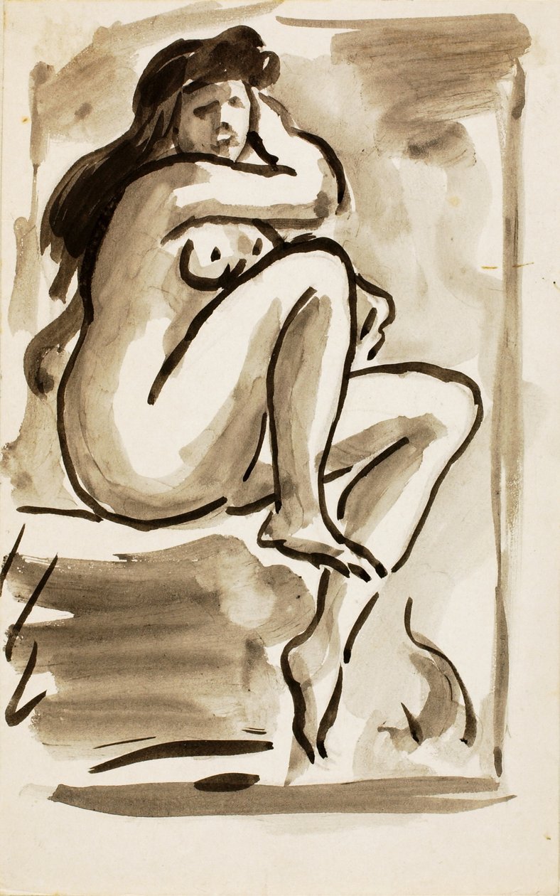 Nu feminino sentado de Carl Newman