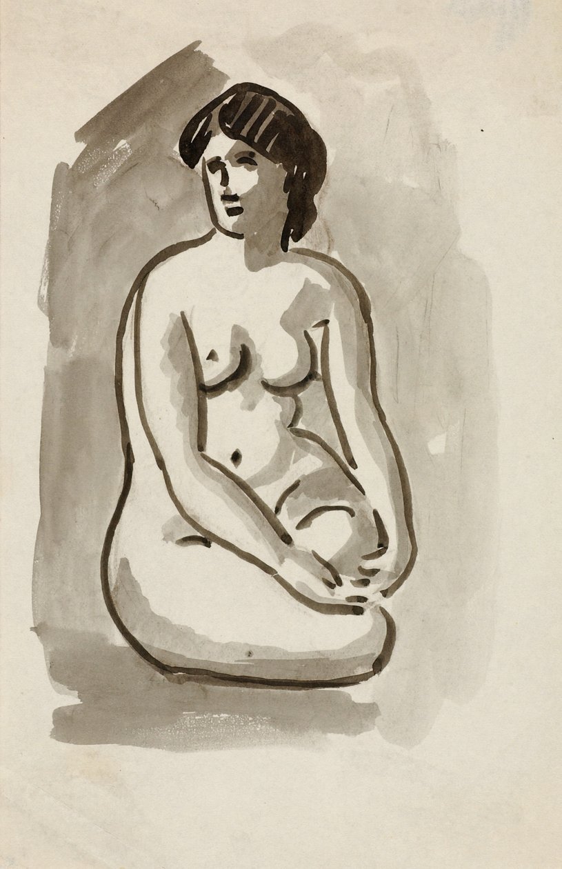 Nu feminino sentado de Carl Newman