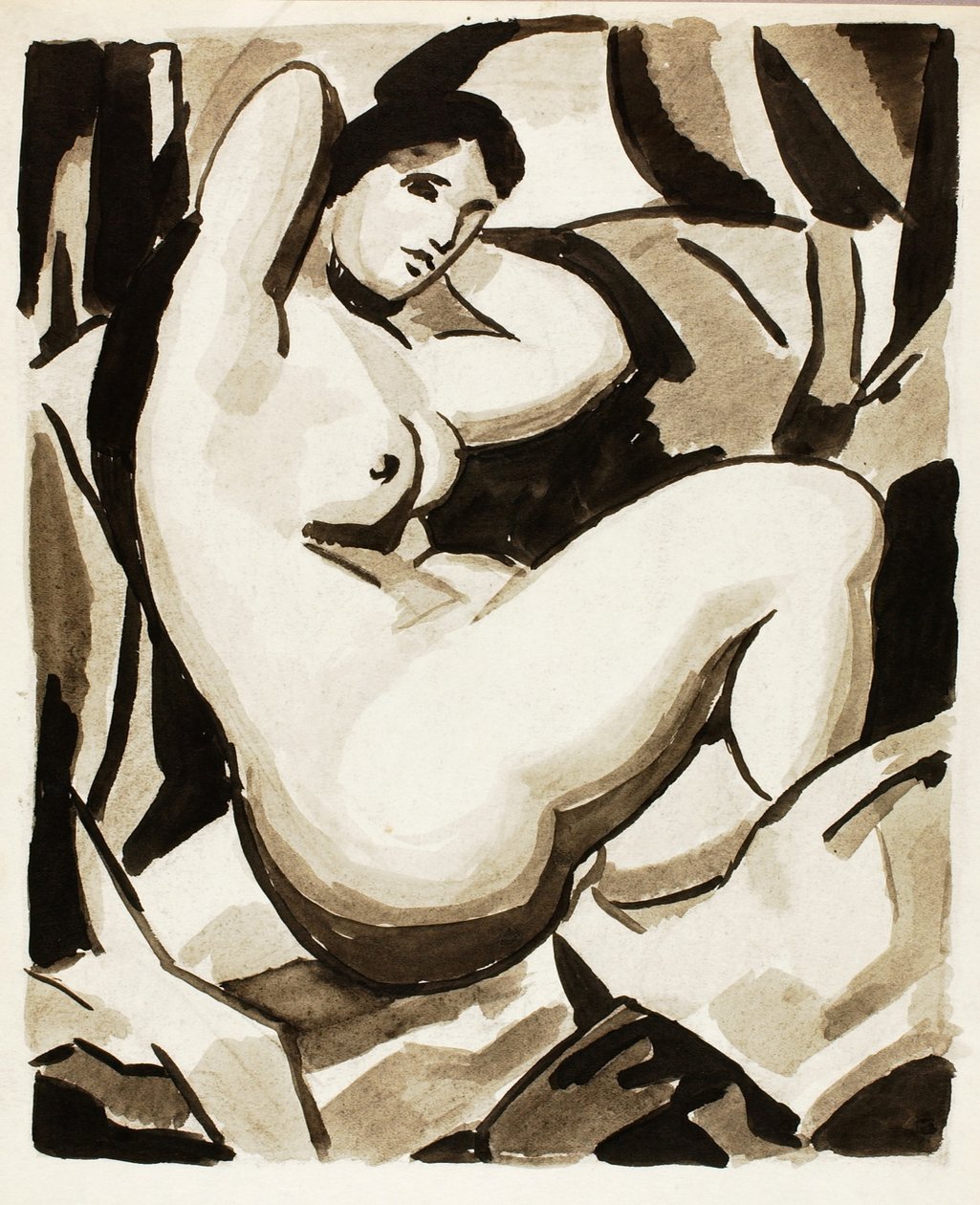 Nu feminino sentado de Carl Newman