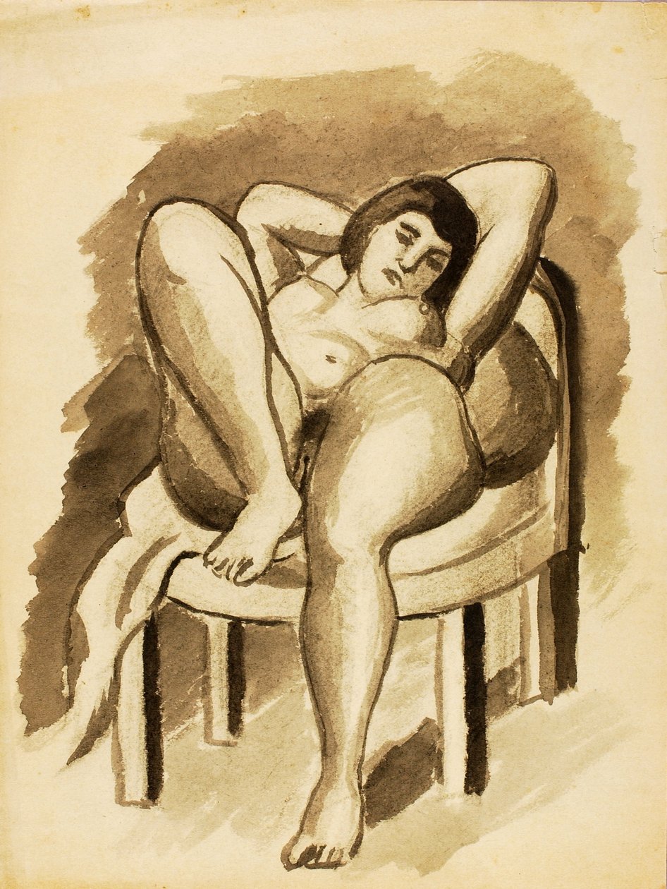 Nu feminino sentado de Carl Newman