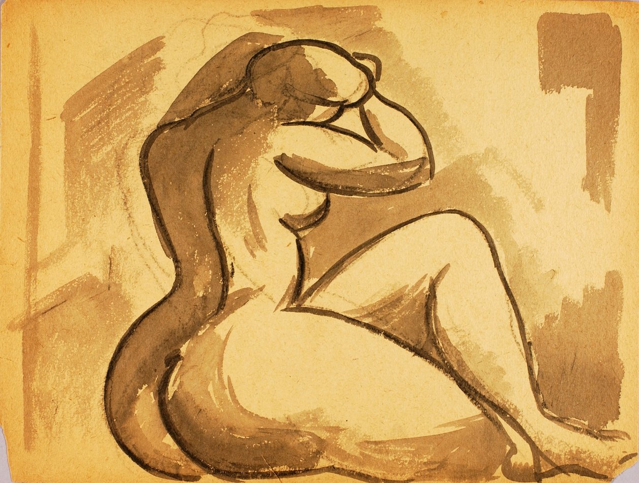 Nu feminino sentado de Carl Newman