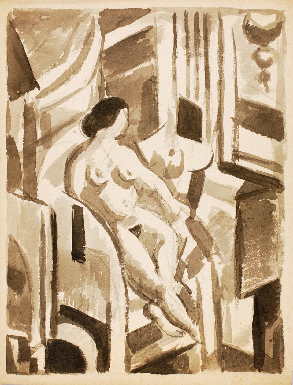 Nu feminino sentado de Carl Newman