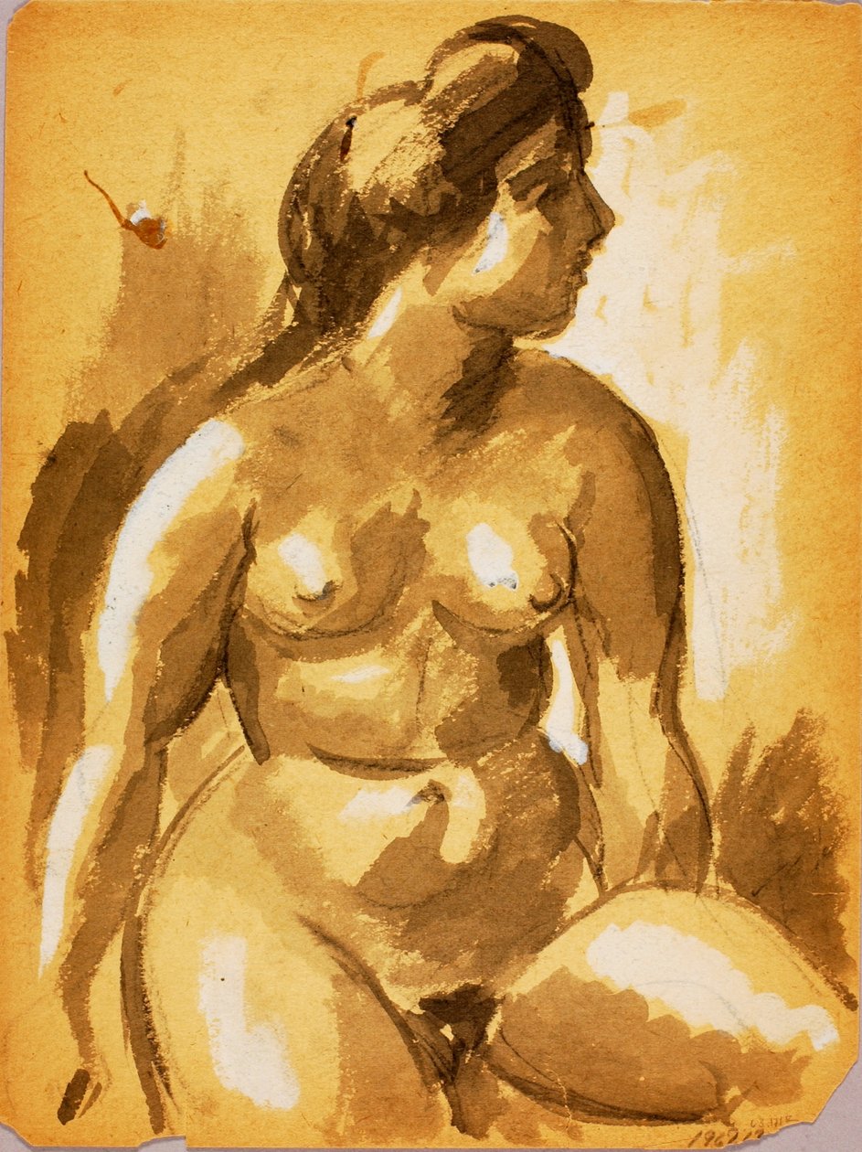 Nu feminino sentado de Carl Newman