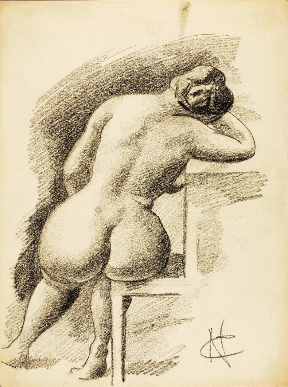 Nu feminino sentado de Carl Newman