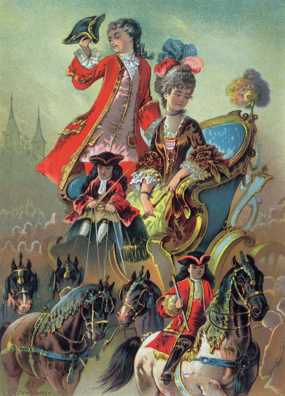 Na carruagem, ilustração de "O Quebra-Nozes", de ETA Hoffman (1776-1822) 1883 de Carl Offterdinger