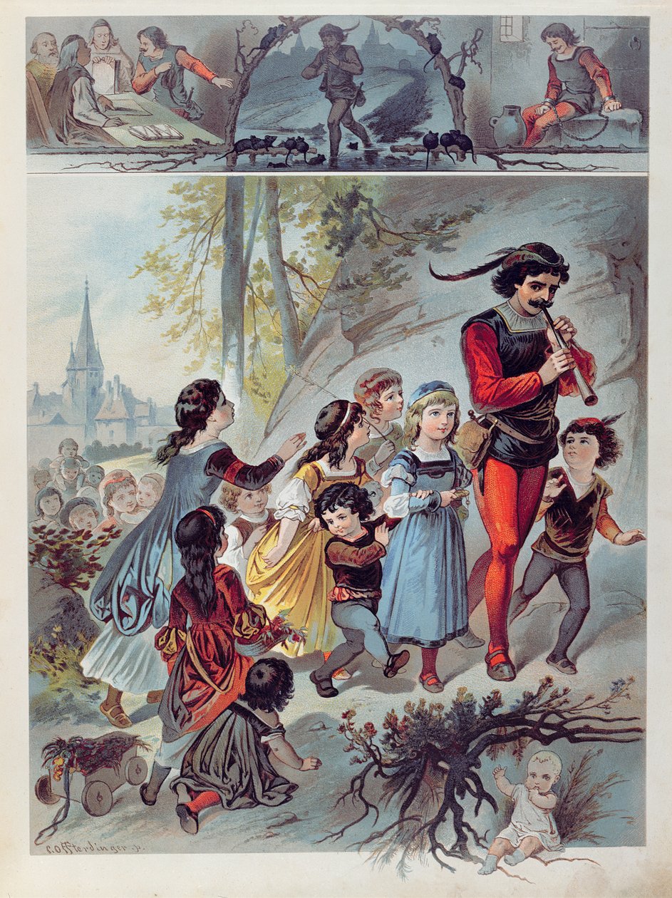 O Flautista de Hamelin, c.1880 de Carl Offterdinger