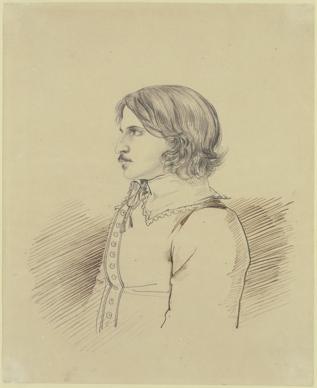 Retrato de um estudante desconhecido do círculo da “Teutsche Lesegesellschaft” em Heidelberg, 1816 de Carl Philipp Fohr