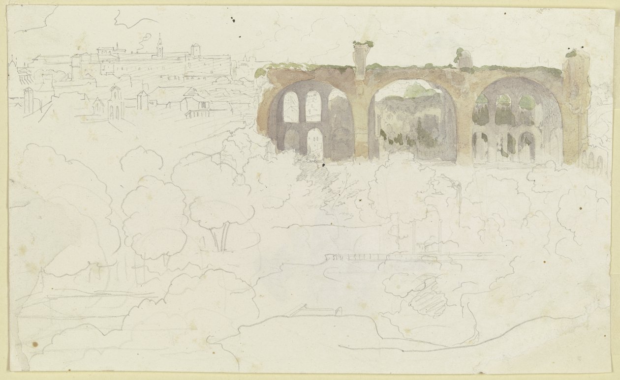Vista sobre o Fórum Romano com a Basílica de Maxêncio de Carl Philipp Fohr