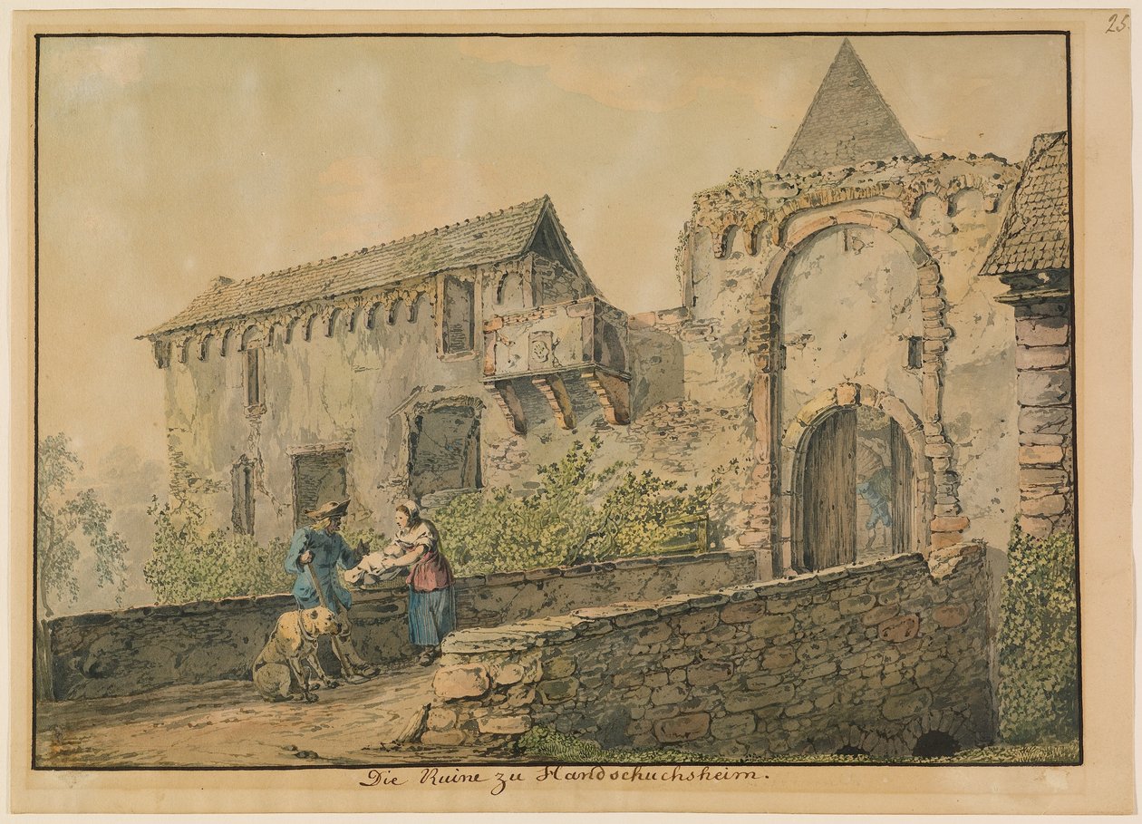 Ruínas do castelo de Tiefburg, em Handschuhsheim de Carl Philipp Fohr