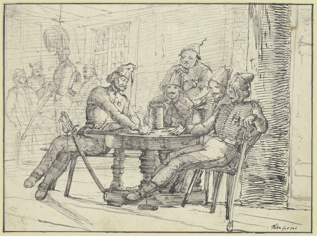 Soldados russos numa taberna de Carl Philipp Fohr