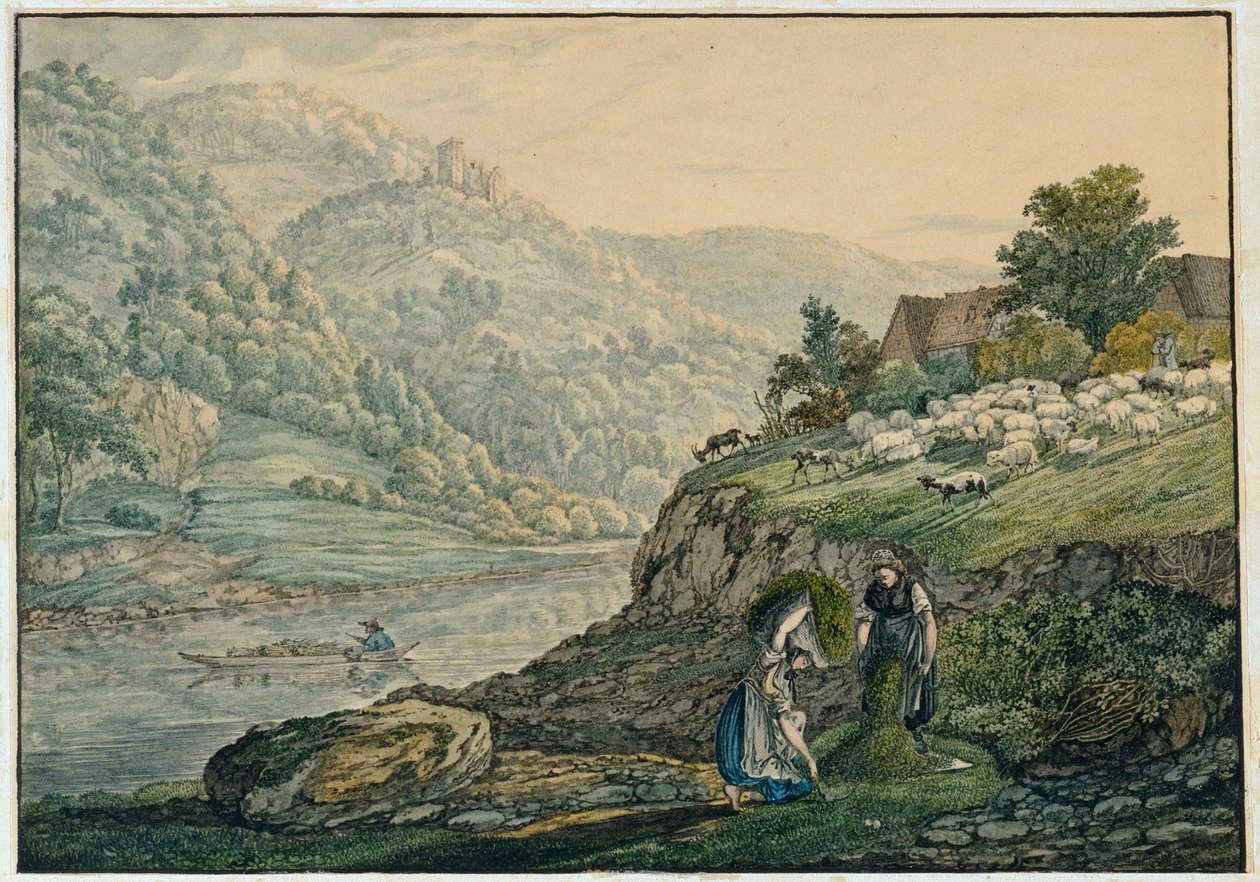 Stolzeneck am Neckar (Folha 19 do Caderno de Esboços da Região do Neckar) de Carl Philipp Fohr