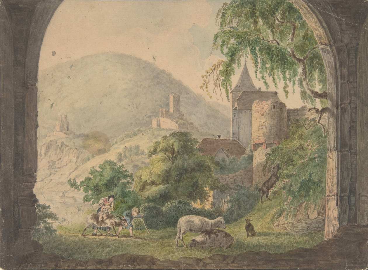 Os quatro castelos de Neckarsteinach, 1800-1818. de Carl Philipp Fohr