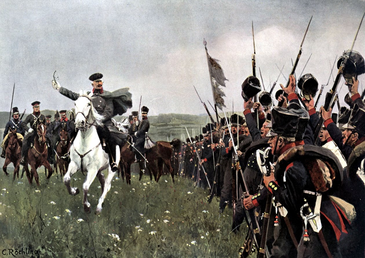 General Blucher antes da batalha no Katzbach 26 de agosto de 1813 de Carl Röchling
