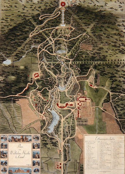 Plano de Wilhelmshohe perto de Kassel (gravura colorida) de Carl Schaeffer