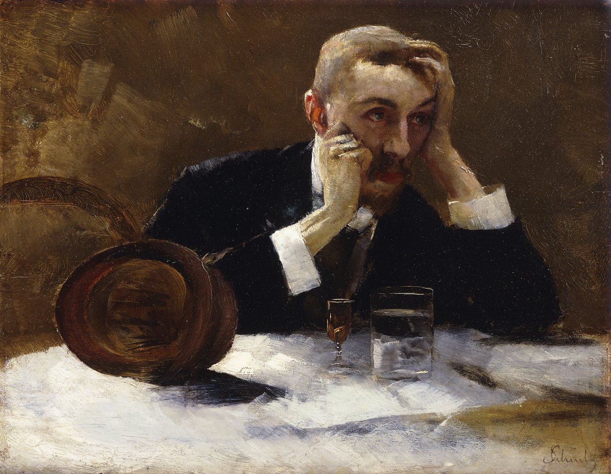 Auto-retrato tardio; Auto-retrato tardio, de Carl Schuch