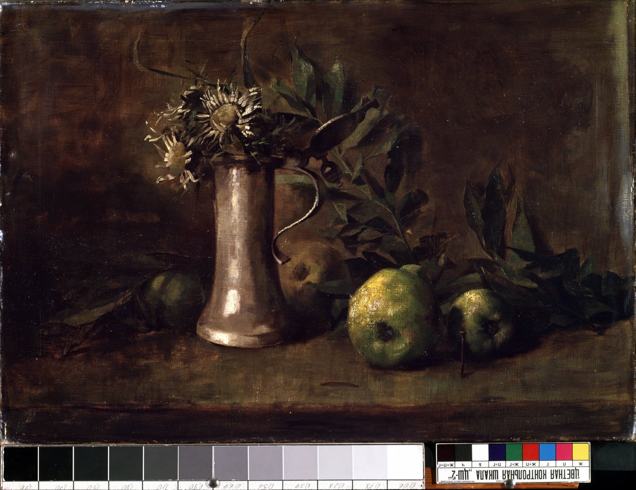Natureza morte (Natureza Morta). Peinture de Carl Schuch (1846-1903). Huile sur toile, 52,5 x 76 cm. Art allemand du 19th siecle. Museu Estatal de Arte M.K. Ciurlionis, Kaunas (Lituanie). de Carl Schuch