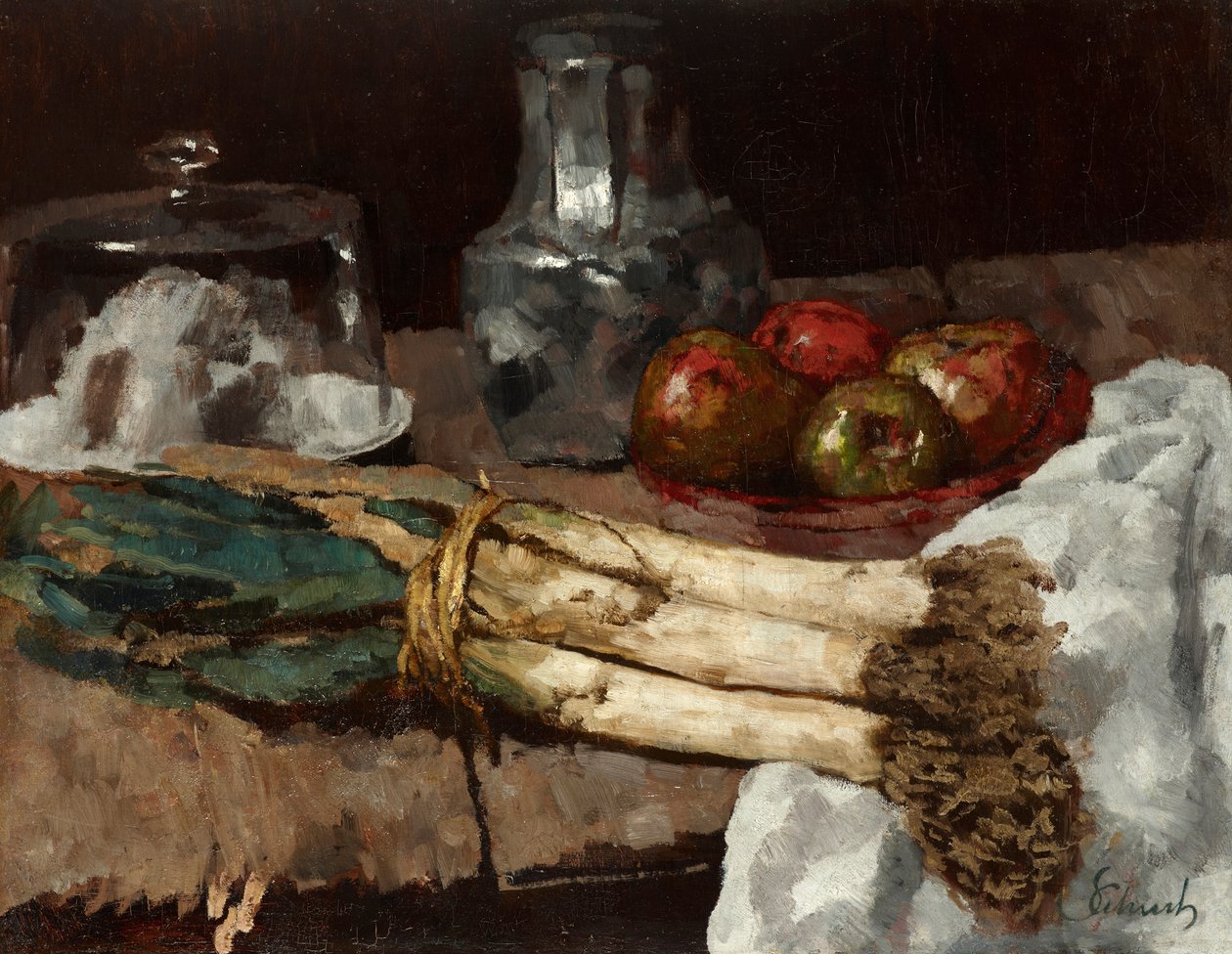 Natureza Morta com Leeks de Carl Schuch