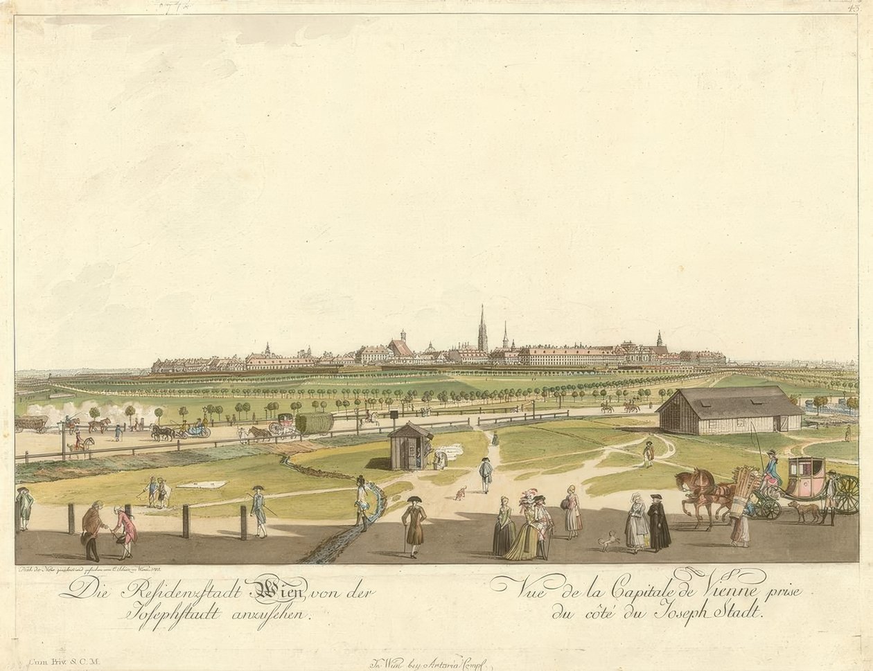 Viena vista do Josephstadt de Carl Schütz