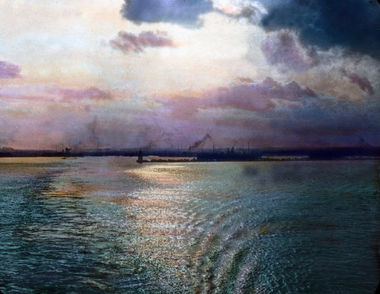 Japão, impressão da Baía de Tóquio perto de Yokohama, data da imagem: cerca de 1920. Arquivo Carl Simon de Carl Simon