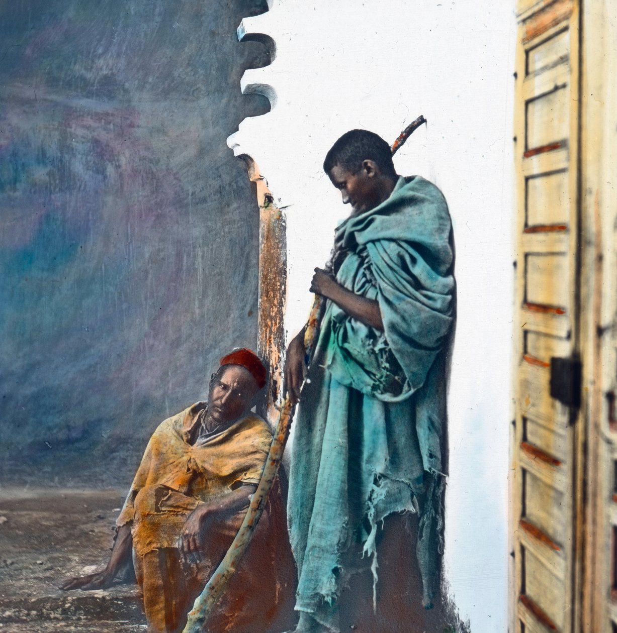 Marrocos, dois homens de Fez, data da imagem: cerca de 1910. Arquivo Carl Simon de Carl Simon