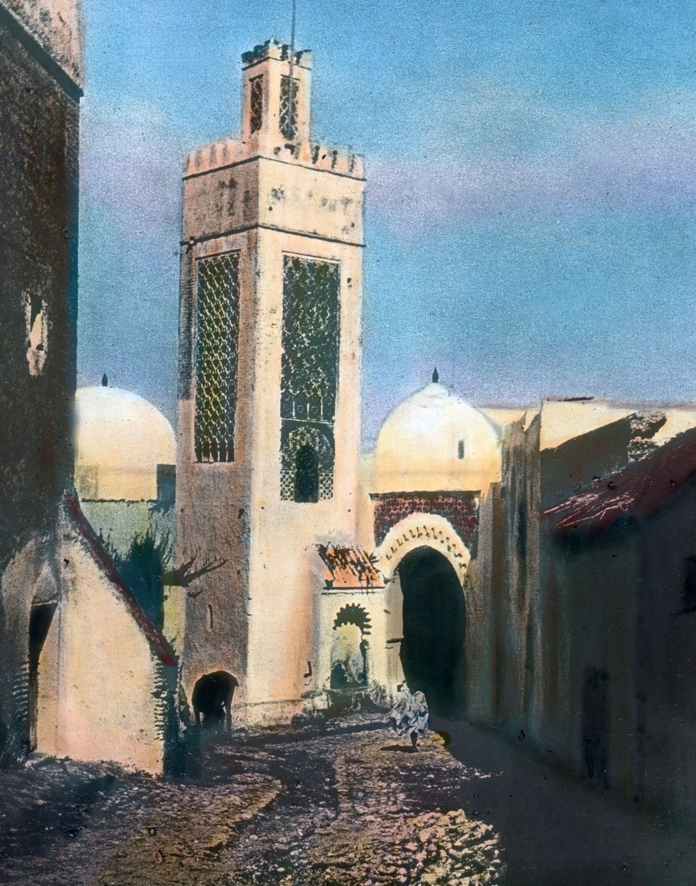 Norte de Marrocos, Tetuão, Minarete da mesquita de Sidi Saidi, data da imagem: cerca de 1910. Arquivo Carl Simon de Carl Simon