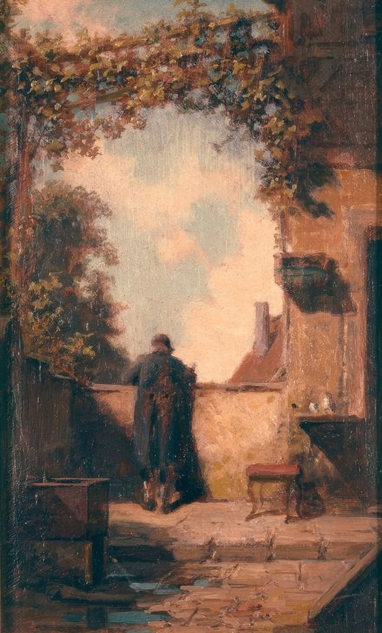 Velho no terraço de Carl Spitzweg